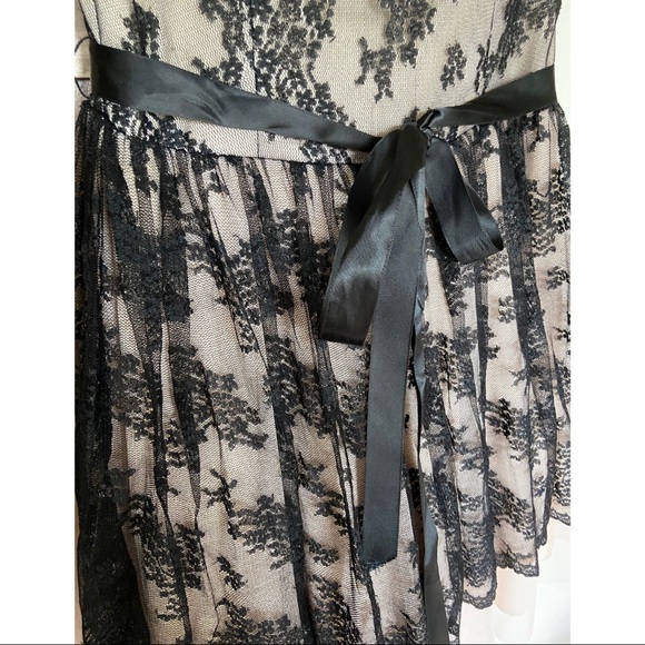Windsor Black Lace Overlay Tie Waist Sleeveless Formal Homecoming Dress Size 7/8 - Picture 3 of 6